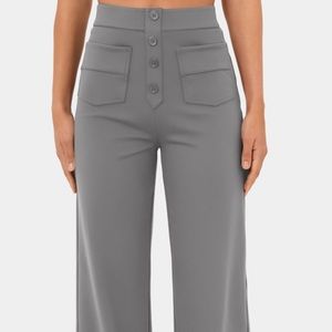 Halara High Waisted Button Multiple Pocket Pants, Size 1X, Silent Storm Gray